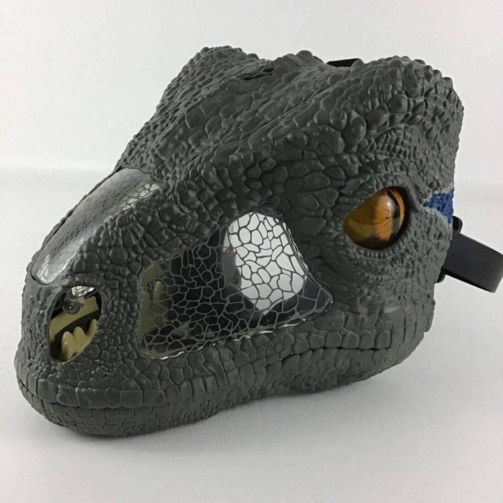 Jurassic World Chomp Roar Electronic Mask Velociraptor Blue Dinosaur 2017 Mattel